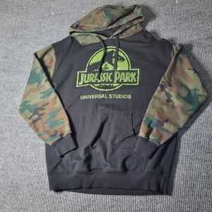 Jurassic Park Pullover Hoodie Sweatshirt‎ Adult XL Black Universal Studios